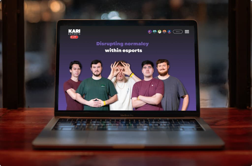 kari esports website shown on a laptop